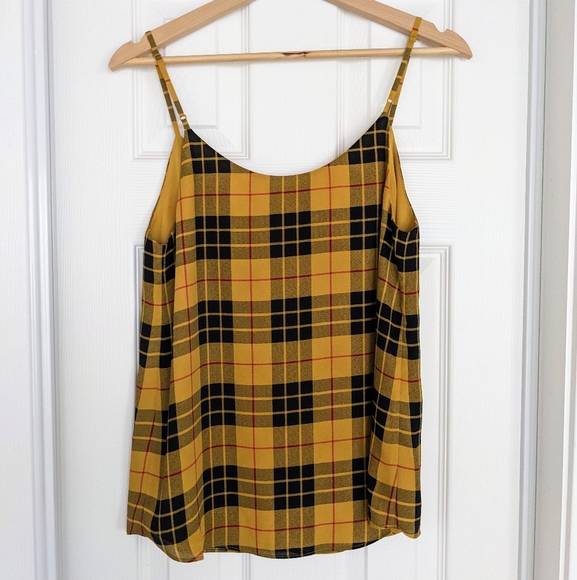 Aritzia Babaton yellow check print cami - Picture 2 of 6